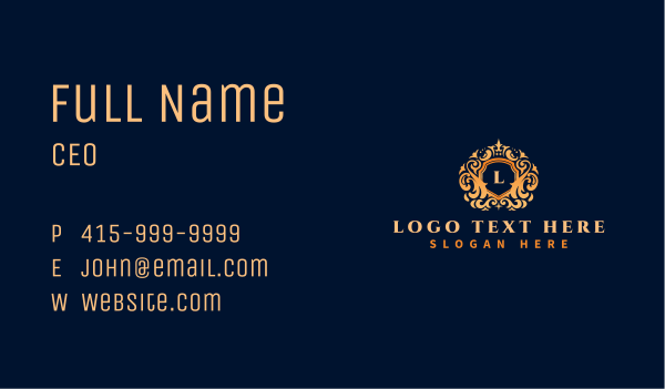 Royal Shield Crown Business Card Design Image Preview