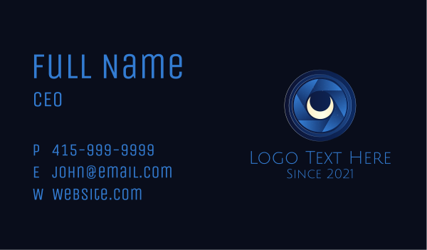 Moon Shutter Night Camera Business Card Design Image Preview