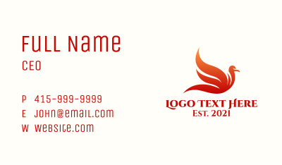Gradient Flying Phoenix Business Card Image Preview