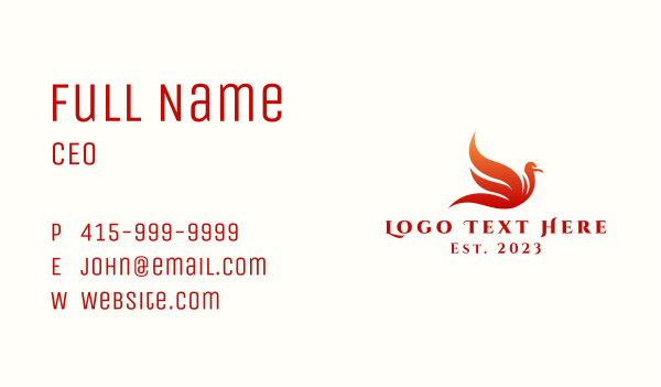 Gradient Flying Phoenix Business Card Design Image Preview