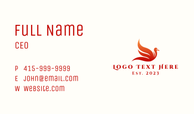 Gradient Flying Phoenix Business Card Image Preview