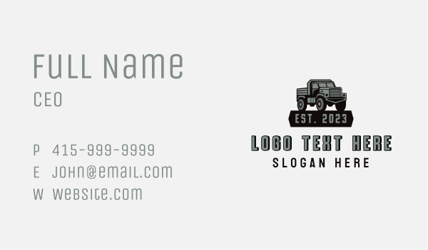 Cargo Truck Delivery Business Card Design Image Preview