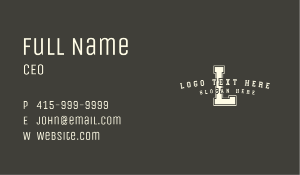 Team Varsity Lettermark Business Card Design Image Preview