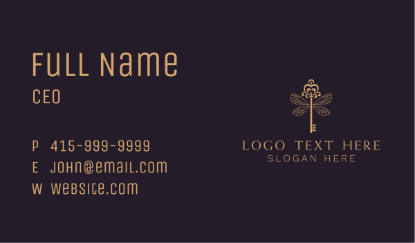 Elegant Key Wing Business Card Design Image Preview