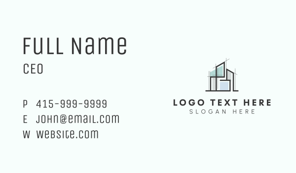 Architectural Tower Building Business Card Design Image Preview