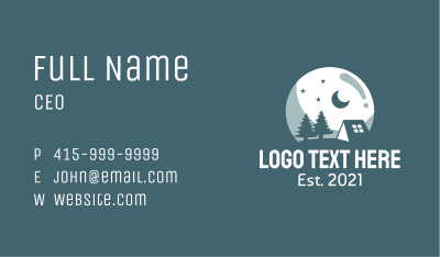 Night Camping Site Business Card