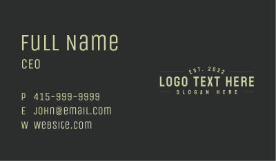 Generic Brand Wordmark Business Card Image Preview