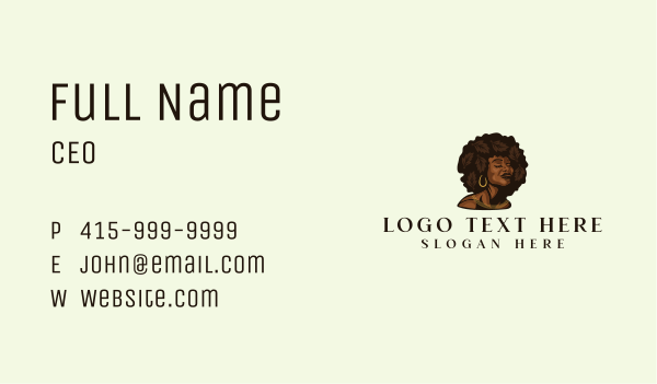 Afro Lady Beauty Business Card Design Image Preview