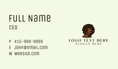 Afro Lady Beauty Business Card Image Preview