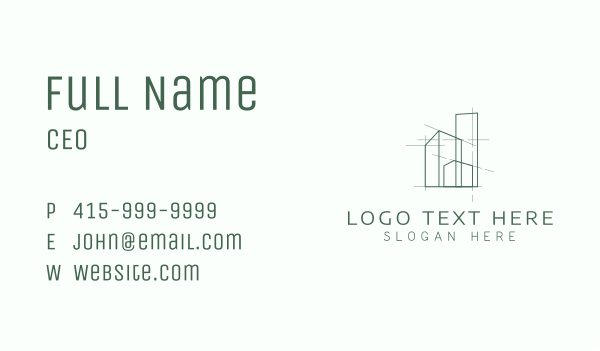 Green Property Contractor Business Card Design Image Preview