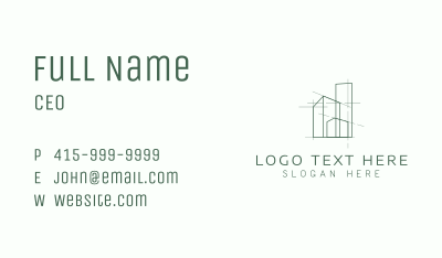 Green Property Contractor Business Card Image Preview