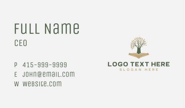 Publishing Tree Book Business Card Design Image Preview