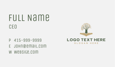 Publishing Tree Book Business Card Image Preview