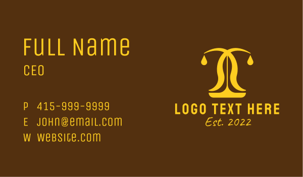 Gold Scale Legal Service  Business Card Design Image Preview
