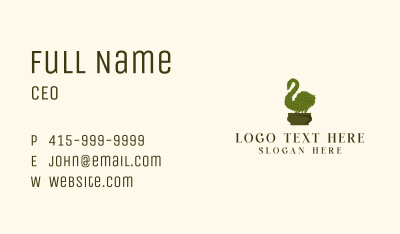 Swan Topiary Plant Business Card Image Preview