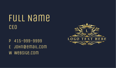 Luxury Crest Royalty Ornament Business Card Image Preview