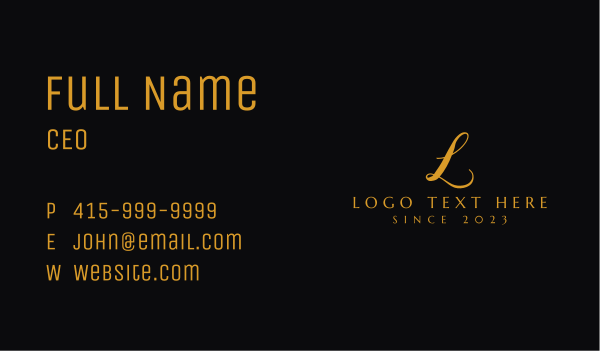 Expensive Brand Letter Business Card Design Image Preview