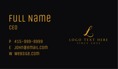 Expensive Brand Letter Business Card Image Preview