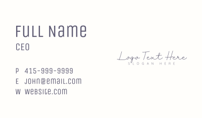Elegant Cursive Signature Business Card Image Preview