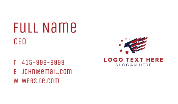 American Patriot Eagle Business Card Design Image Preview