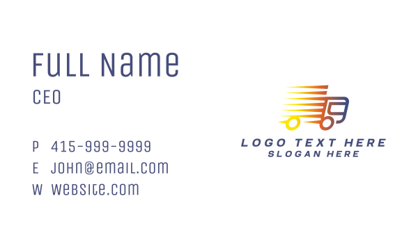 Fast Cargo Trucking Business Card Design Image Preview