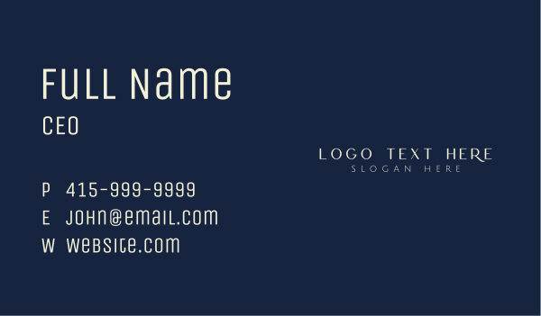 Minimalist Elegant Wordmark Business Card Design Image Preview