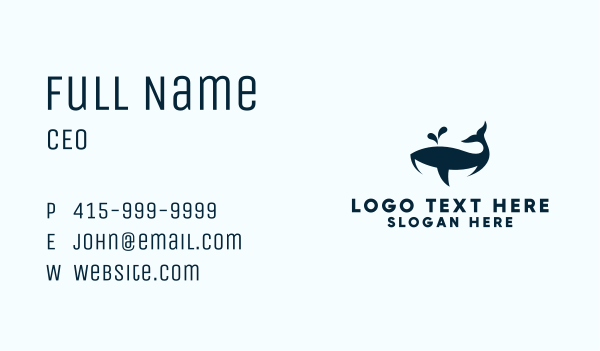 Blue Whale Business Card Design Image Preview