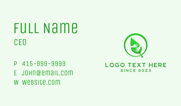 Green Leaf Environmentalist Business Card Design Image Preview