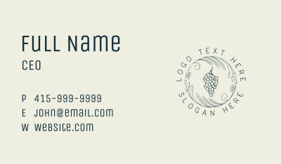 Natural Grapes Winery Business Card Image Preview