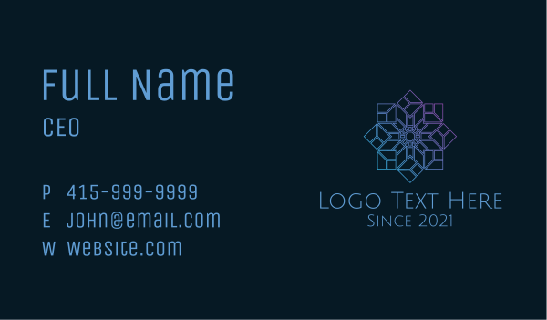 Gradient Ornate Snowflake Business Card Design Image Preview