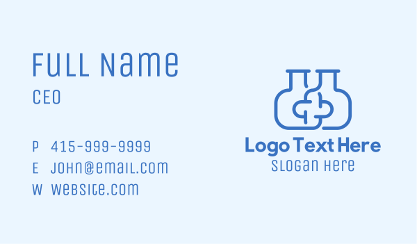 Blue Flask Cross Business Card Design Image Preview