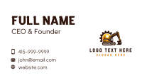 Construction Excavation Gear Business Card Design