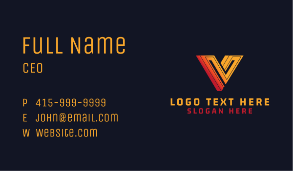 Letter V Professional Industry Business Card Design Image Preview