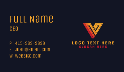Letter V Professional Industry Business Card Image Preview