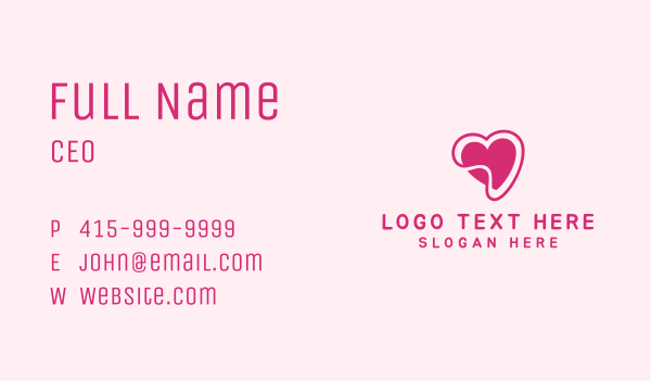 Pink Heart Sticker  Business Card Design Image Preview