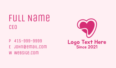 Pink Heart Sticker  Business Card