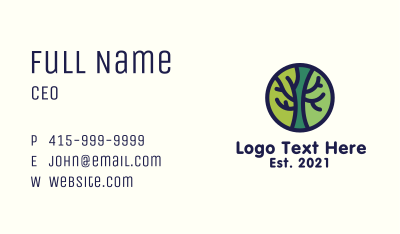 Green Tree Branches Badge Business Card Image Preview