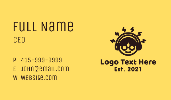Nerd Boy Glasses Business Card Design Image Preview