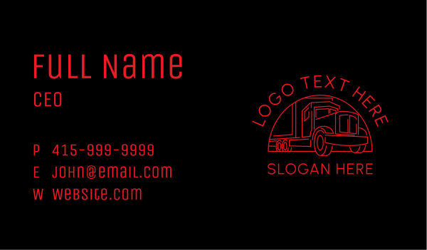 Red Truck Vehicle Business Card Design Image Preview