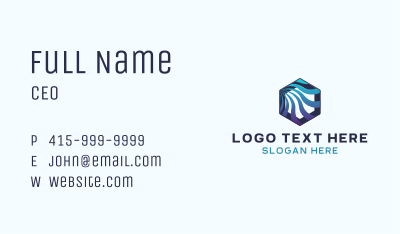 Hexagon Wave Technology Business Card Image Preview