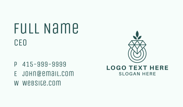 Leaf Diamond Jewel Business Card Design Image Preview