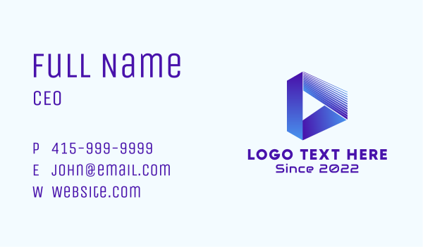 Cyber Media Play Button Business Card Design Image Preview