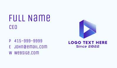 Cyber Media Play Button Business Card Image Preview