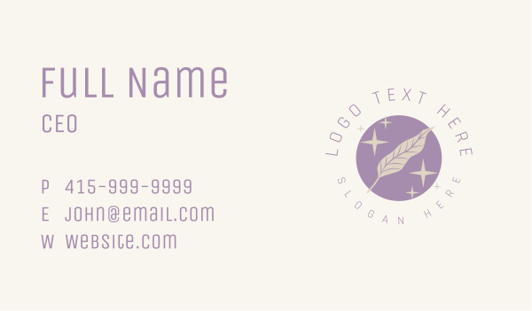 Mystical Organic Leaf Business Card Design Image Preview