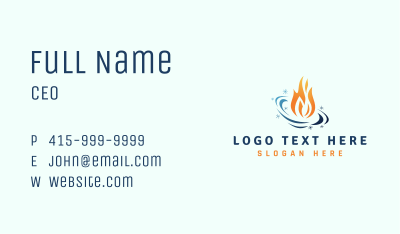 Cooling Fuel Flame  Business Card Image Preview