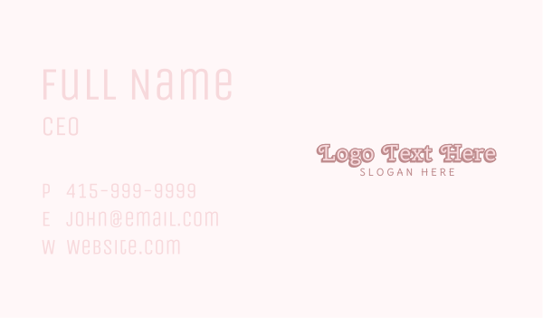 Pink Playful Wordmark Business Card Design Image Preview