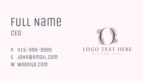 Floral Wreath Letter O Business Card Design Image Preview
