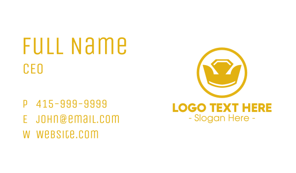 Golden Diamond Crown Business Card Design Image Preview