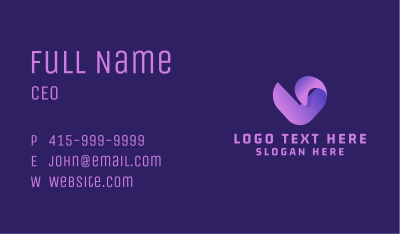 Generic Gradient Letter V Business Card Image Preview