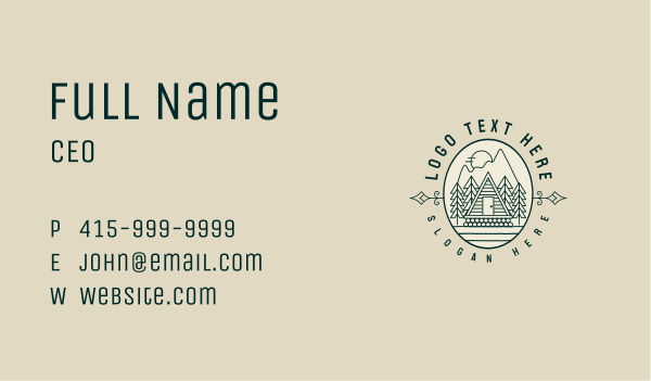 Mountain Cabin Lodge Business Card Design Image Preview